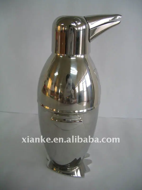 
300ml 500ml stainless steel bar tool penguin cocktail shaker 