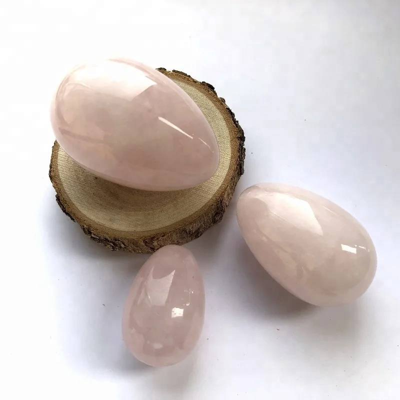 Top quality safe vaginal strength Rose quartz stone egg