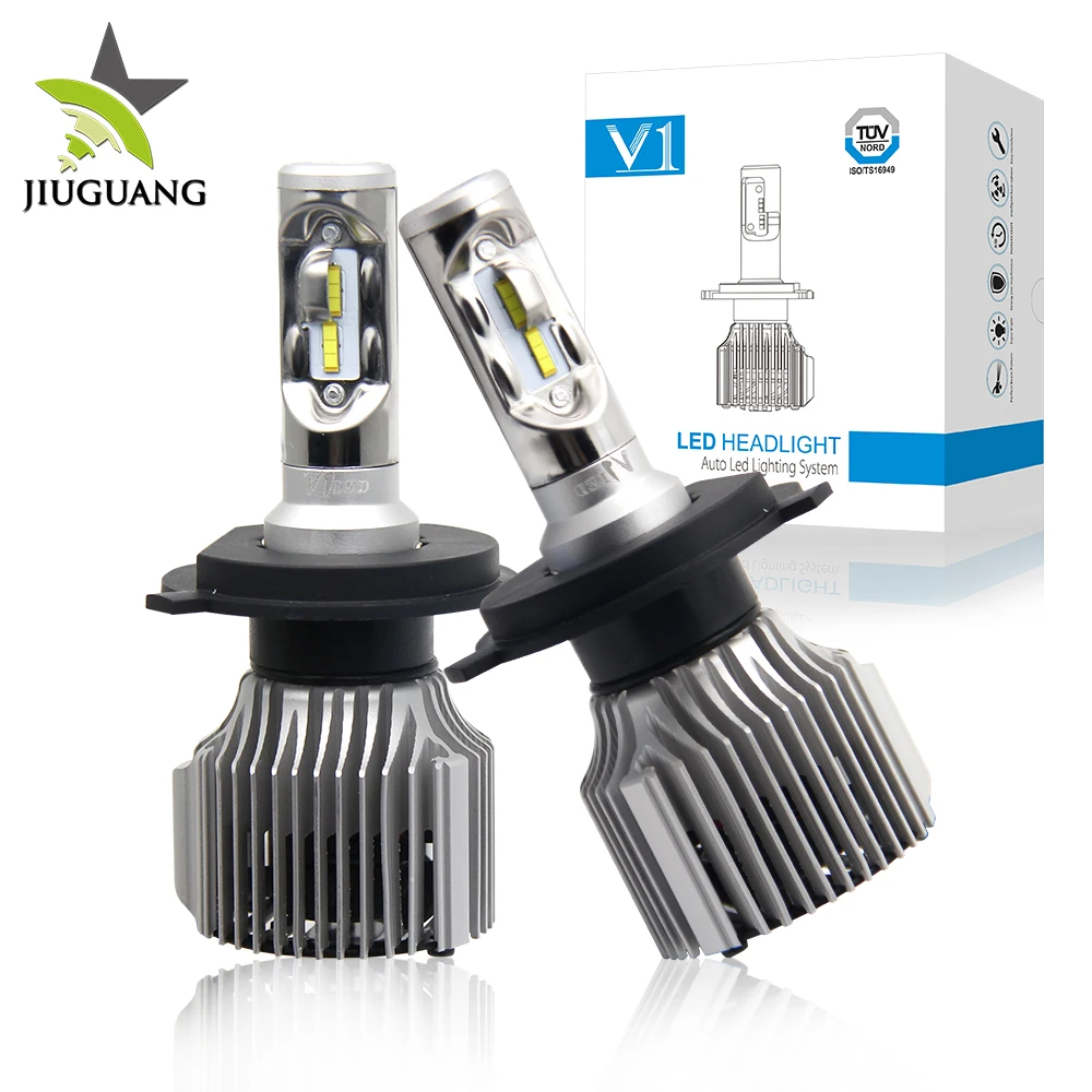 V1 Cooling Fan 8000LM 6500K 9005 9006 H1 H4 H7 Led Para Auto Car Led Headlight Bulbs