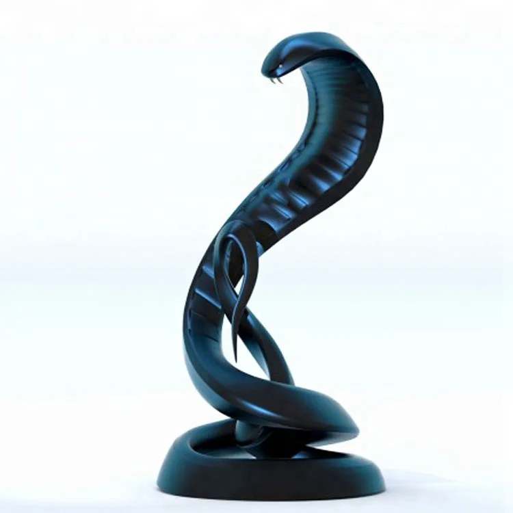 Modern metal art crafts forged snake animal statue sculpture for interior home decoration