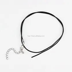 2019 Wholesale Hot Sale Simple Black Leather Chain Necklace Cord 2 Size With Stainless Steel Lobster Clasps Extender Unisex Gift
