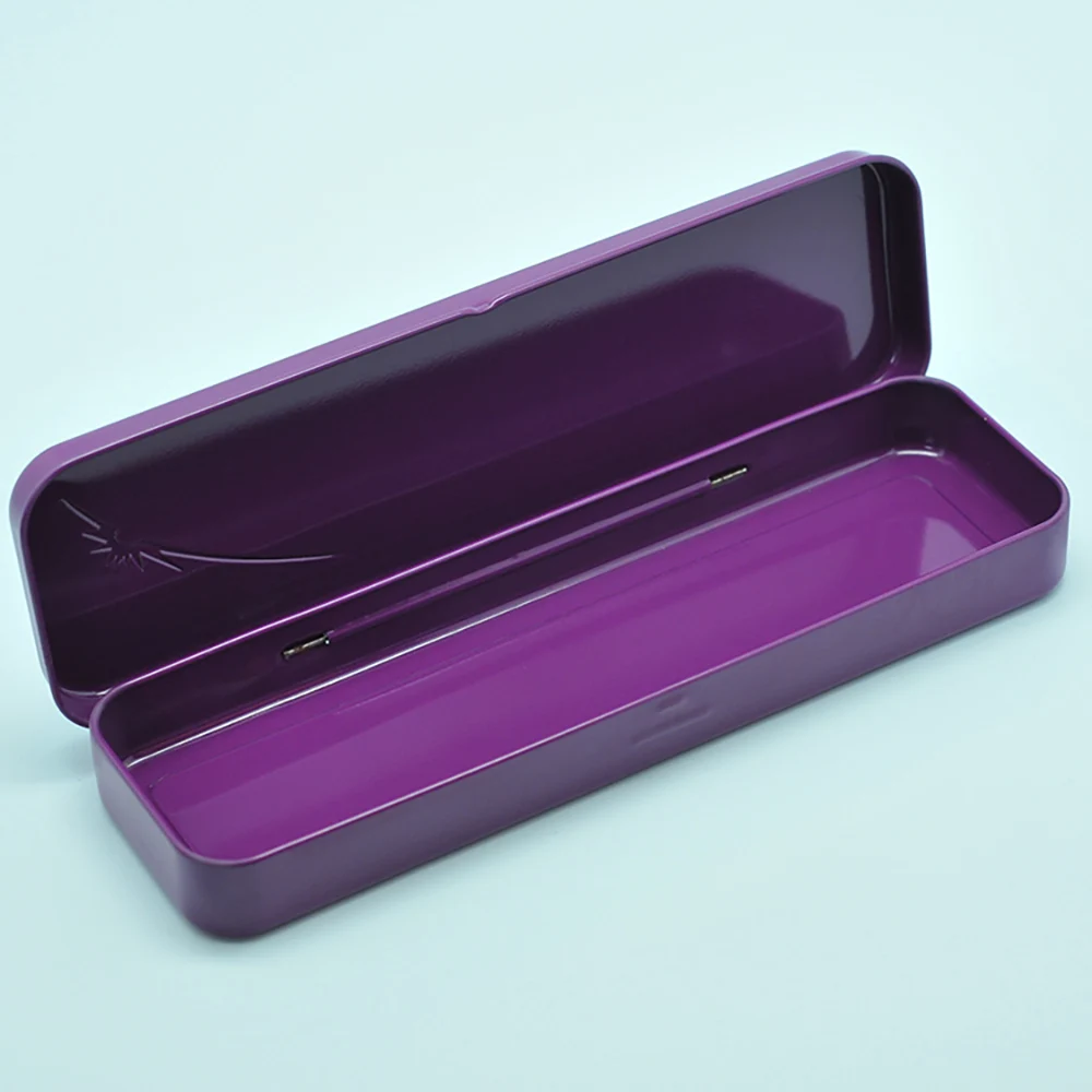 Цветной прямоугольный металлический Печатный жестяной пенал с петлей