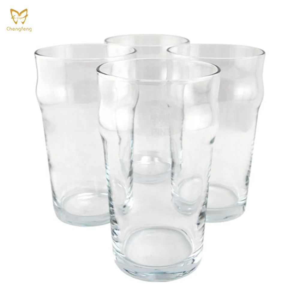 19 oz British Pub Style Pint Beer Nucleated Glass