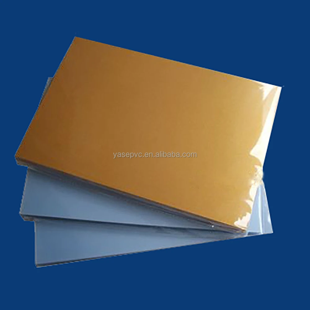 A4 200mm*300mm*0.76mm Size PVC Card Material Inkjet Printing No-Laminated A+B+A PVC Sheet gold