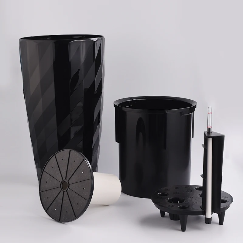 Leizisure Floor Tall Big Plastic Flower Chinese Homes Garden Large Container Fiberglass Planter Pots Vase for Tree