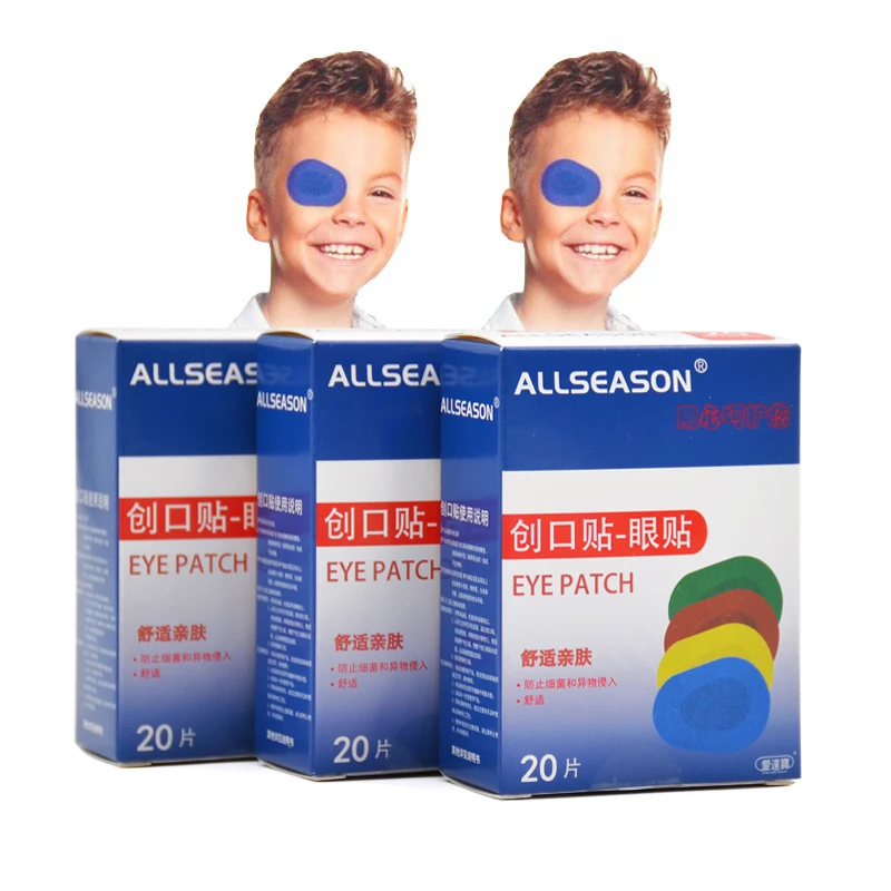 Free shipping Colorful Breathable 60 pieces Medical Sterile Eye Pad Adhesive Bandages Eye Patch for lazy eyes