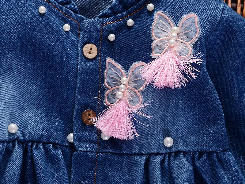 baby girls dress 2018 new fashion spring autumn jeans dress for kids girls long sleeve dress clothing