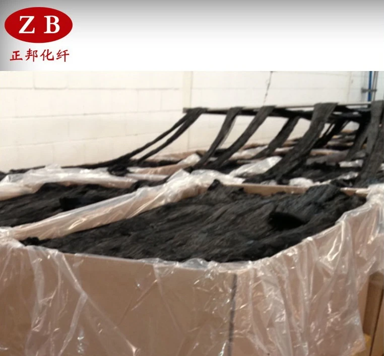 3 denier black polyester tow for static flocking