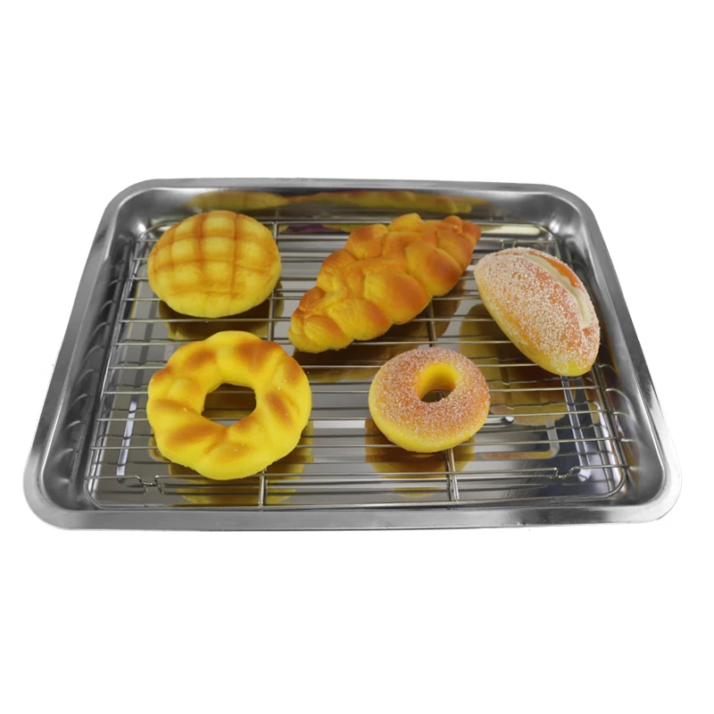 
Stainless Steel Baking Pan Tray Cookie Baking net with Cooling Rack 