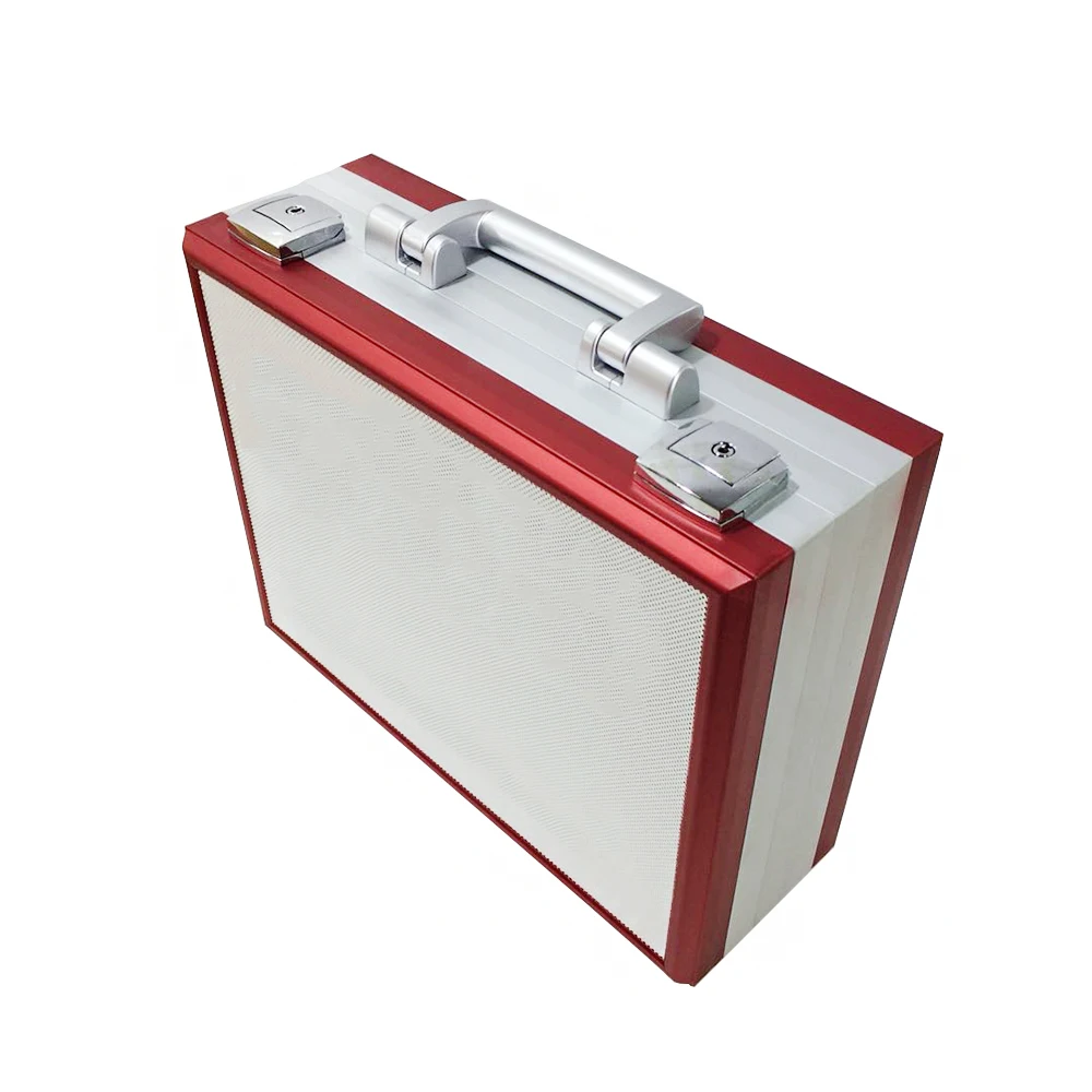 Заказной красивый жесткий алюминиевый чемодан, металлический Серебряный портфель, кейс для переноски, алюминиевый металлический чемодан, портфель с пеной