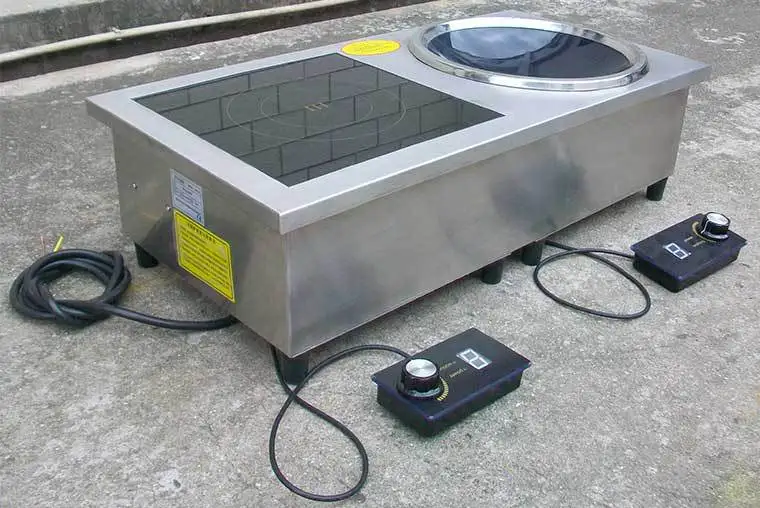 
5000w Drop-in induction range cooker with flat and wok hobs Induction Cooktop 