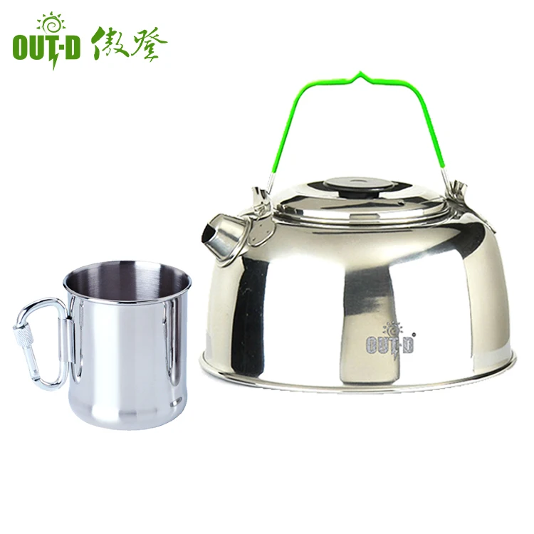 
High quality stainless steel camping travel kettle set with filter and cup 