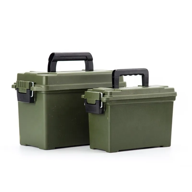 Small hard plastic ammo can Rugged storage ammo box case with handle