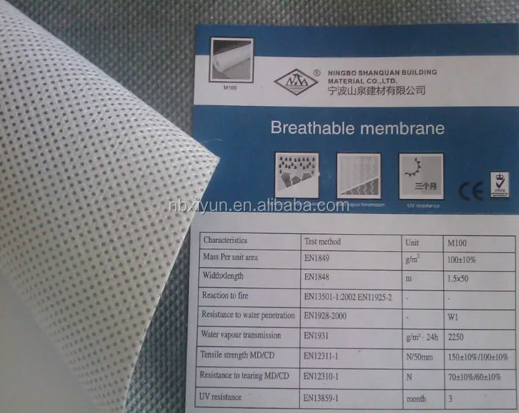 
Waterproof breathable roof underlay with CE Standard 