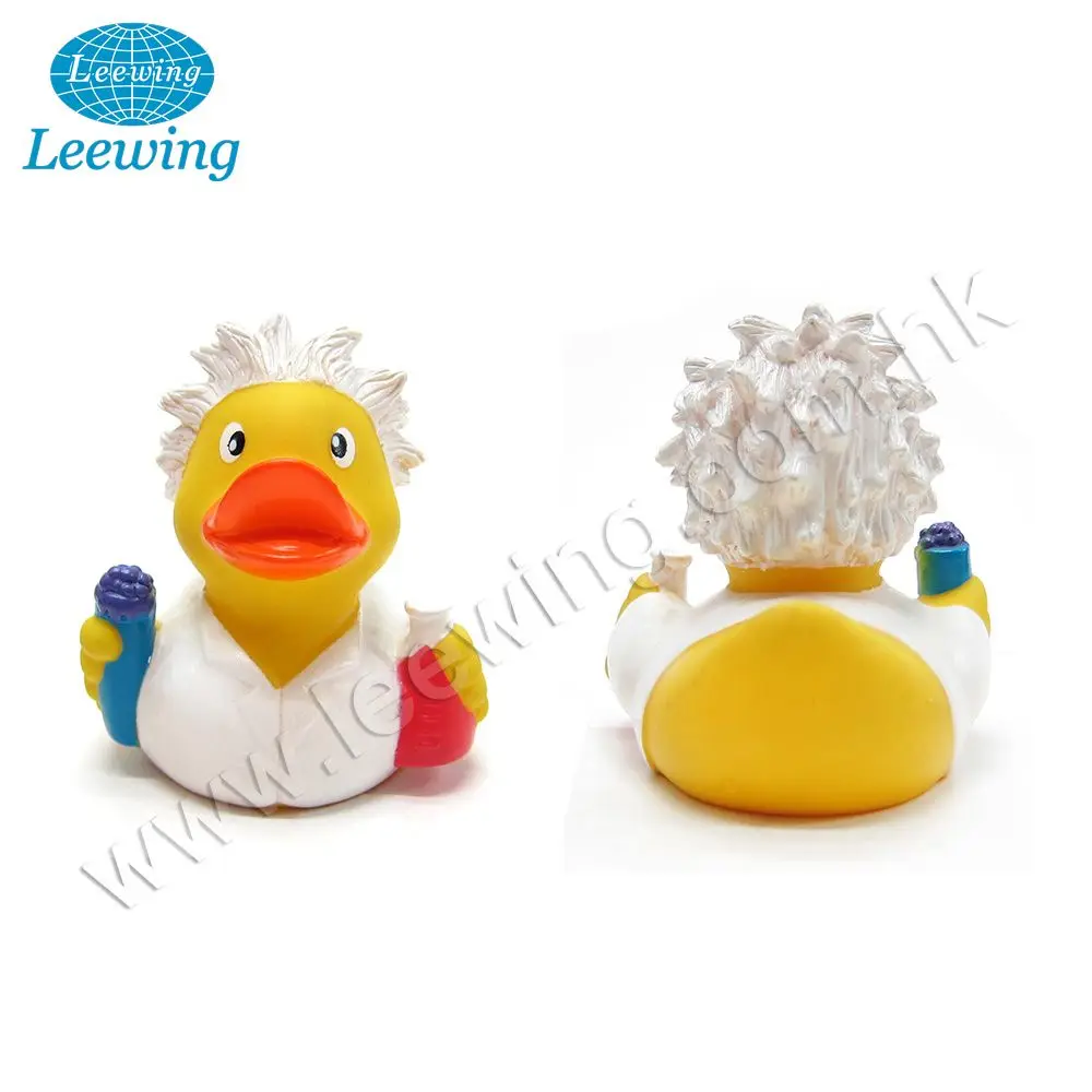 High Quality Plastic PVC Professor Scientist Professional Yellow Rubber Duck Bath Toy