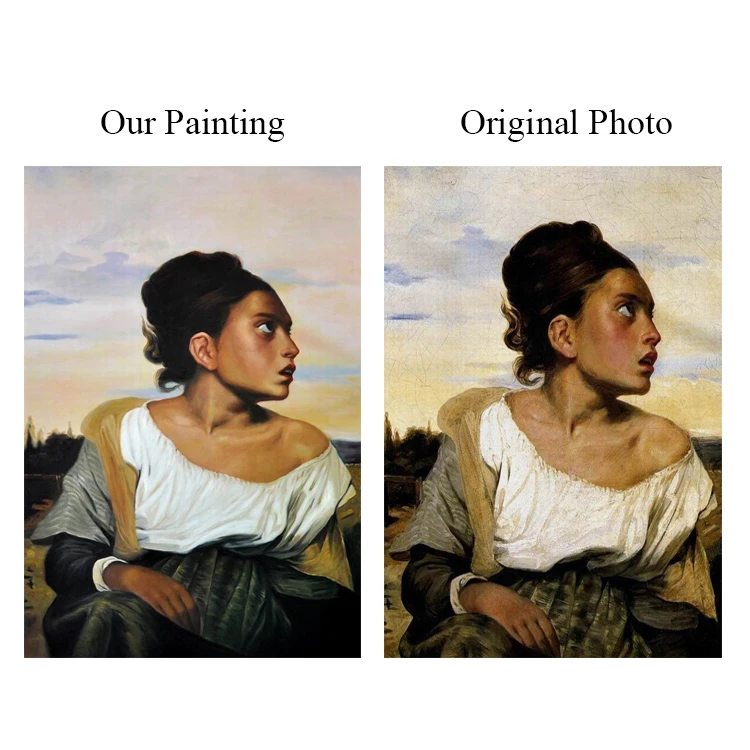 Museum Quality Classical Girls Body Painting Portrait Wall Art