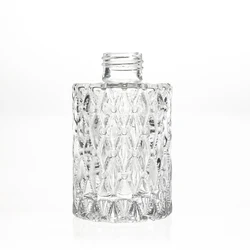 Hot Selling 150 ml Embossed Diamond Printed 5 oz Empty Round Water Diffuser Glass Bottle Wholesale