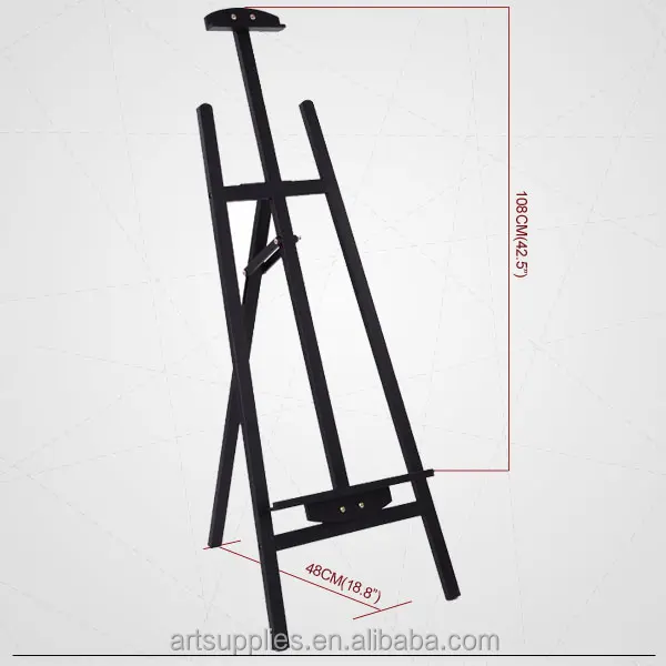 Artist Pine 145cm Wooden Painting Tripod Easel Black Color for Art Painting