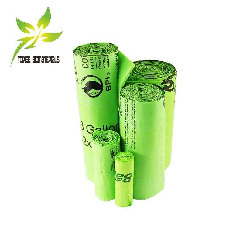 7L 25L 100L 140L 150L  240L EN13432/ASTM D6400 100% biodegradable and compostable bag compostable trash liners