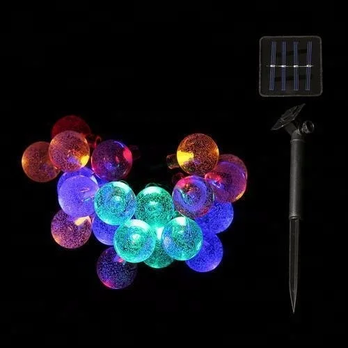 Evermore Home Garden Wedding  3D Decoration Fireworks Crystal Magic Ball Bubble Battery Solar Powered Led String Lights