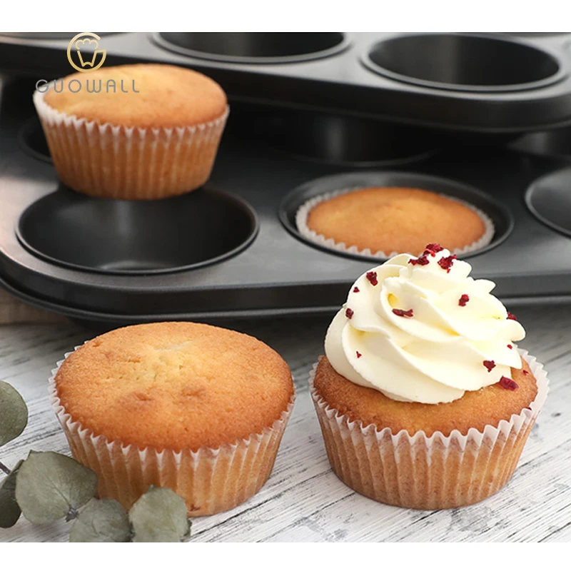6 Cups Gold Nonstick Coating Carbon Steel  Cupcake molds  Baking Tools Muffin Pan