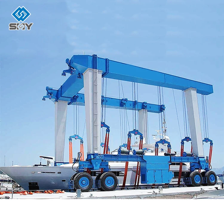 Gantry Crane 100t Mobile Boat Hoist 200t Yacht Travel Lift Crane Apply To Port or Shipbuilding Company