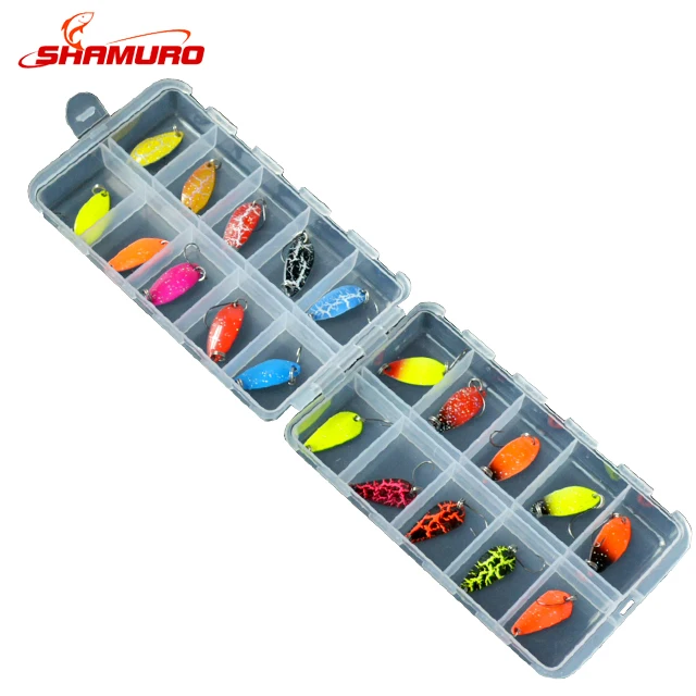 In stock  Factory prices 20pcs/Colourful Spinner Fishing lure Metal Bait Lure Fishing Kit tackle