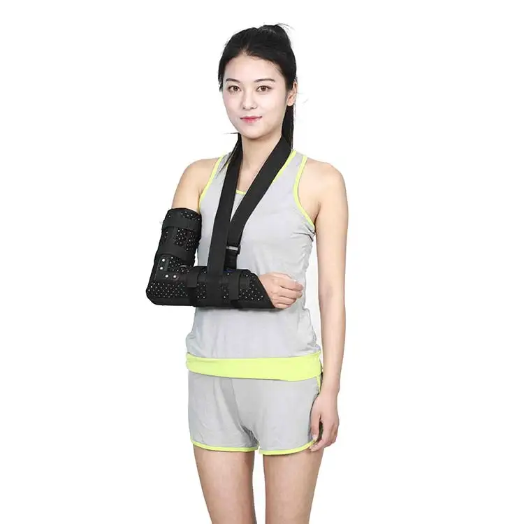 Adult pediatric hinged elbow support brace arm sling hand orthosis