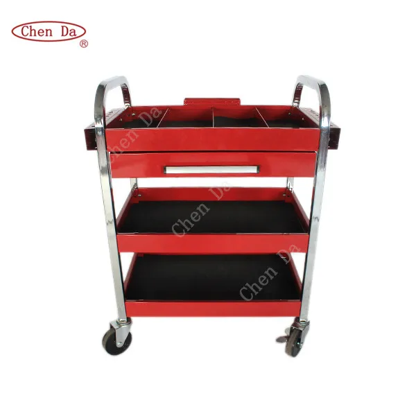 Workshop garage metal tool cabinet/tool trolley/ tool cart with handle and wheels