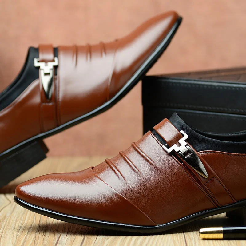 Factory Supplying men italian men dress casual office leather shoes