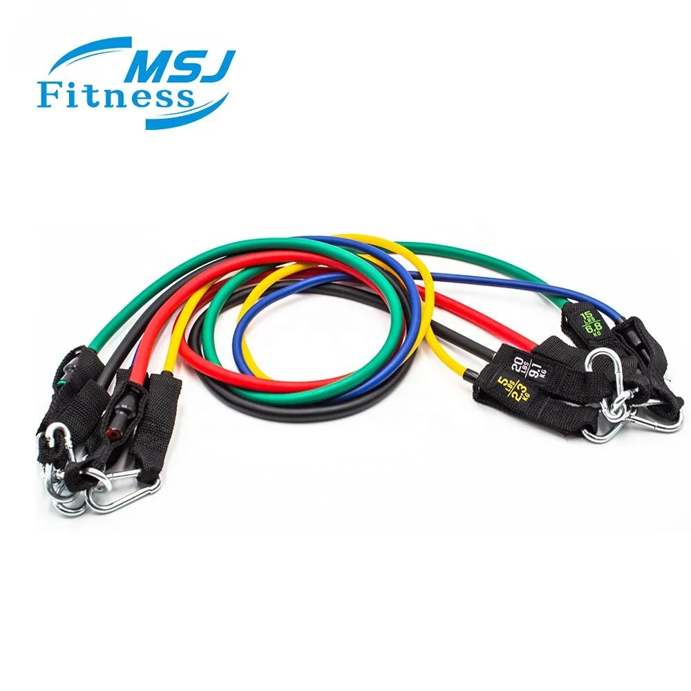 11pcs Fitness Latex Bands Resistance Tube Exercise Workout Bands Set