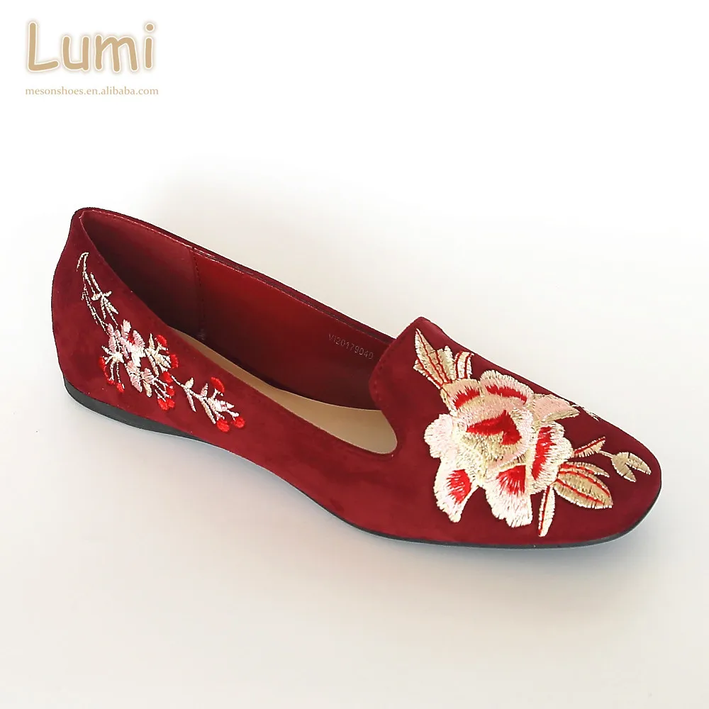 embroider shoes women flat  shoes