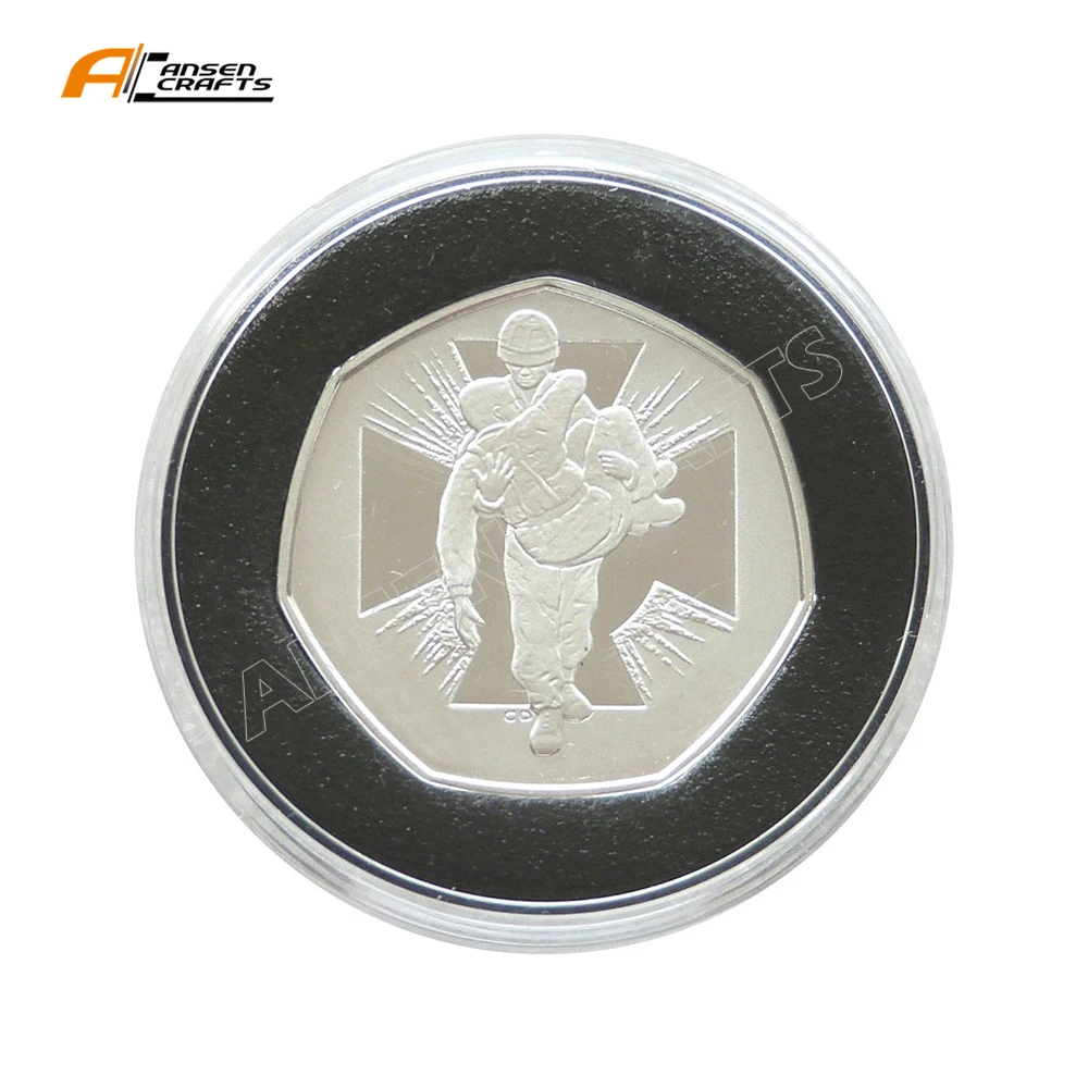 Rare Material Titanium Tantalum Niobium Coin UK Boeing Planes Commemorative 7 Sided Silver Coins with Gift Boxes