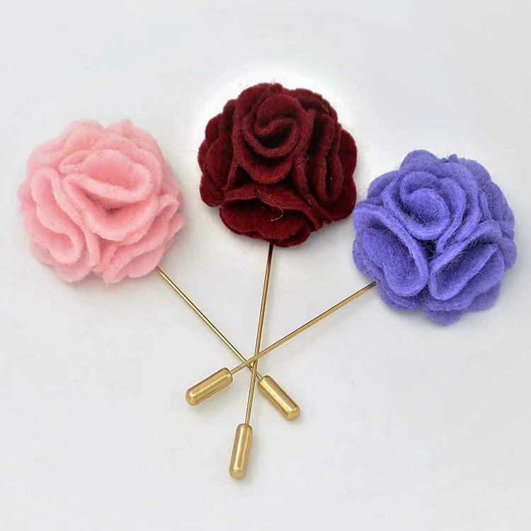 Factory handmade 1 1/2' felt flowers for sale