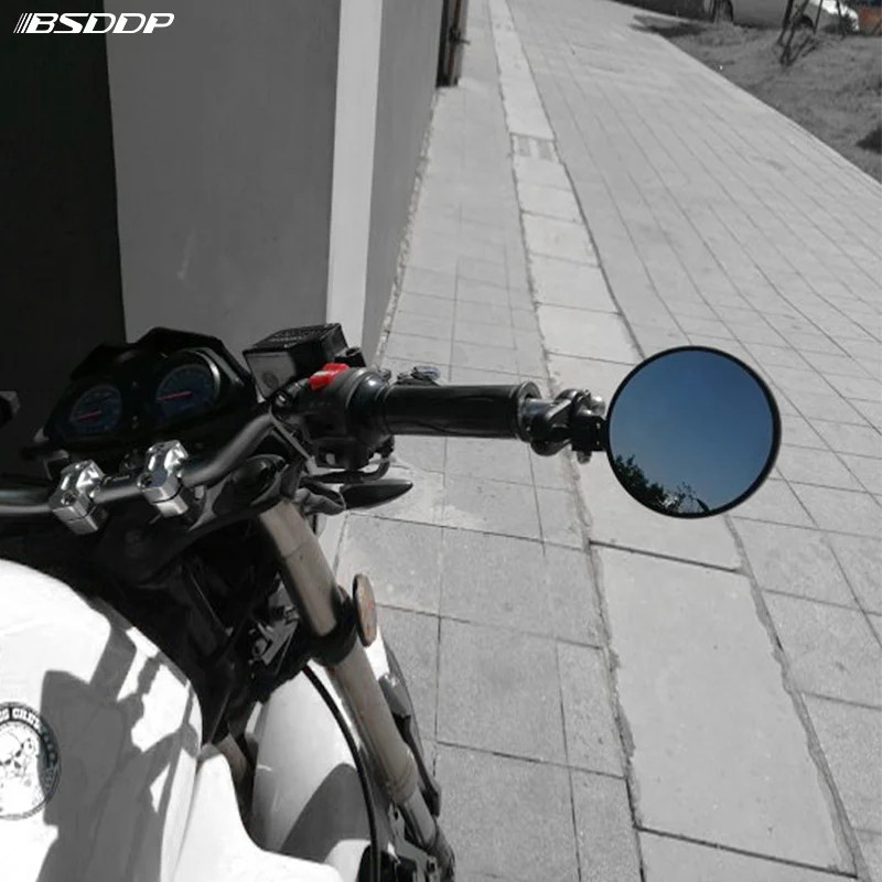 BSDDP-025 2 PCS Universal Motorcycle Rearview Fordable Round Bar End moto Side Mirror modified Mirrors for 22mm handle Mirrors
