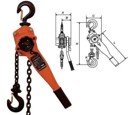 Safe VA hand manual  lever pulley  block /hoist with forged hook