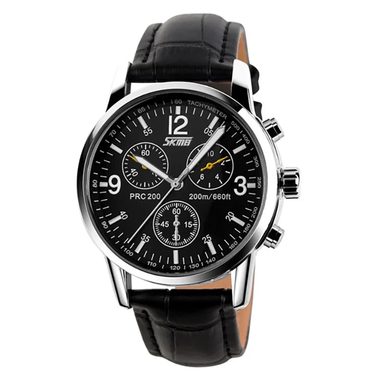 skmei 9070 fashion man quartz watch design your logo watches leather clock men