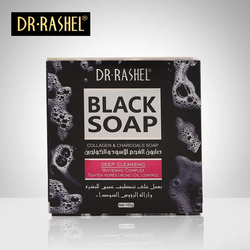 Dr.Rashel Deep Cleansing Charcoal Face Black Soap Oil Control Acne Tighten Pore Whitening Soap