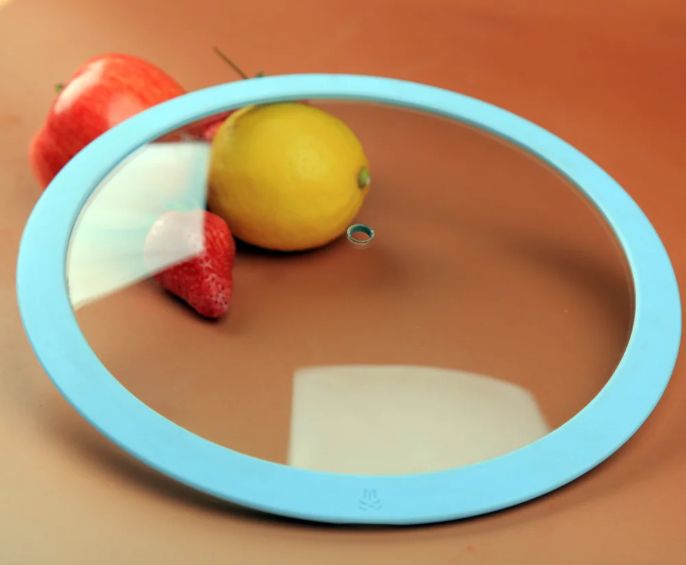 Silicone rim tempered glass lid for cooking pot cookware square silicone lids