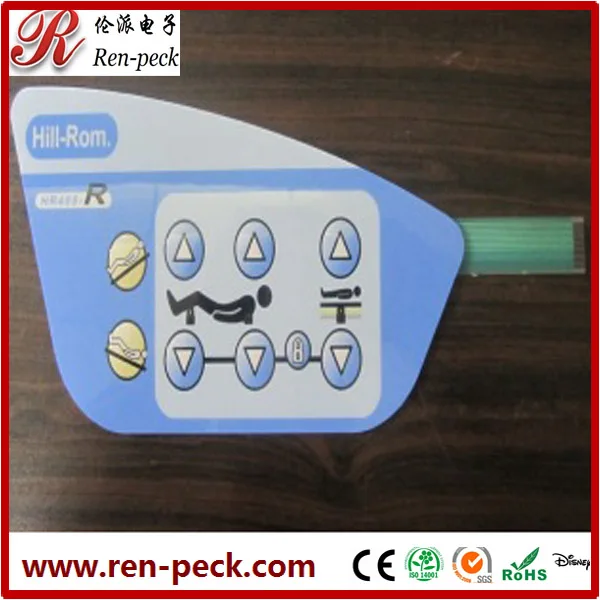 Embossed With LED Thin Film / Membrane Control Panel With 3M467 Adhesive
