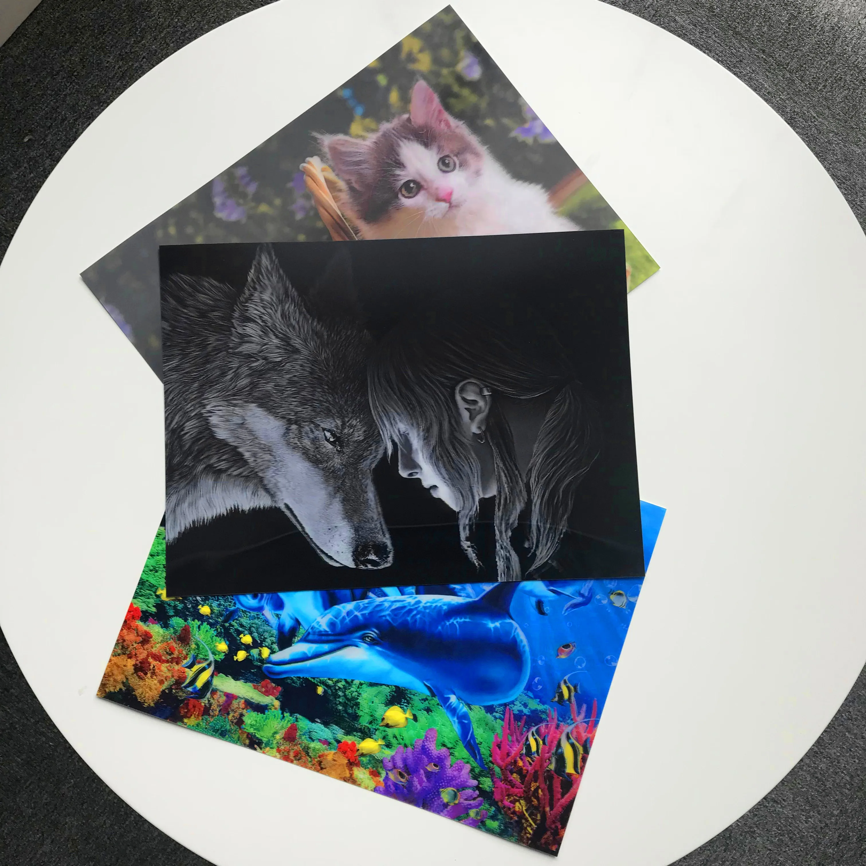 Fast delivery wolf lenticular 5D wall decoration PET lenticular 3D picture