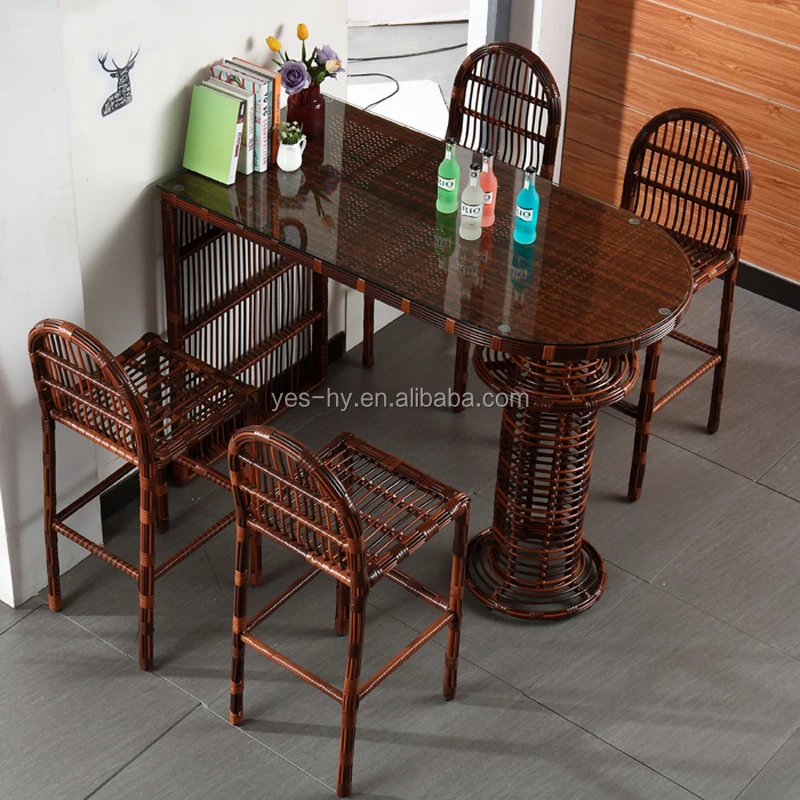 Foshan furniture factory Bar tables and chairs Party tables and chairs Rattan Table and chair Set Z681