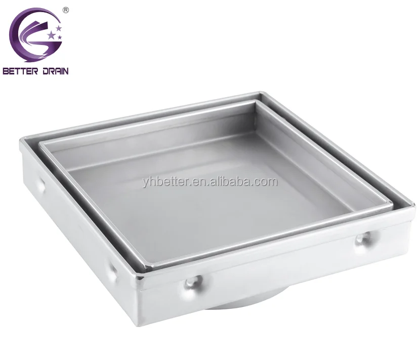 
Tile insert square stainless steel floor drain 