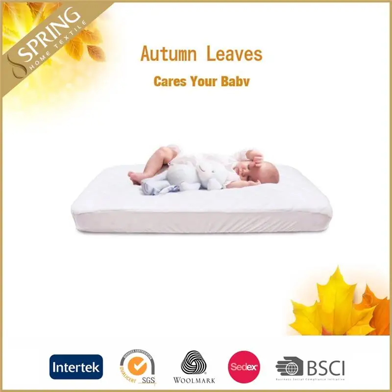 100% Cotton Bedding Set for Children Baby Cot Bed Sheet Plain Waterproof Sheet Knitted Bed Mat Plain Dyed 5 to 8 Inches