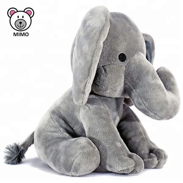 Brand LOGO Wholesale Plush And Stuffed Elephant Toys With Big Ears Fashion Kids Cartoon Cute Soft Baby Grey Elephant Plush Toy