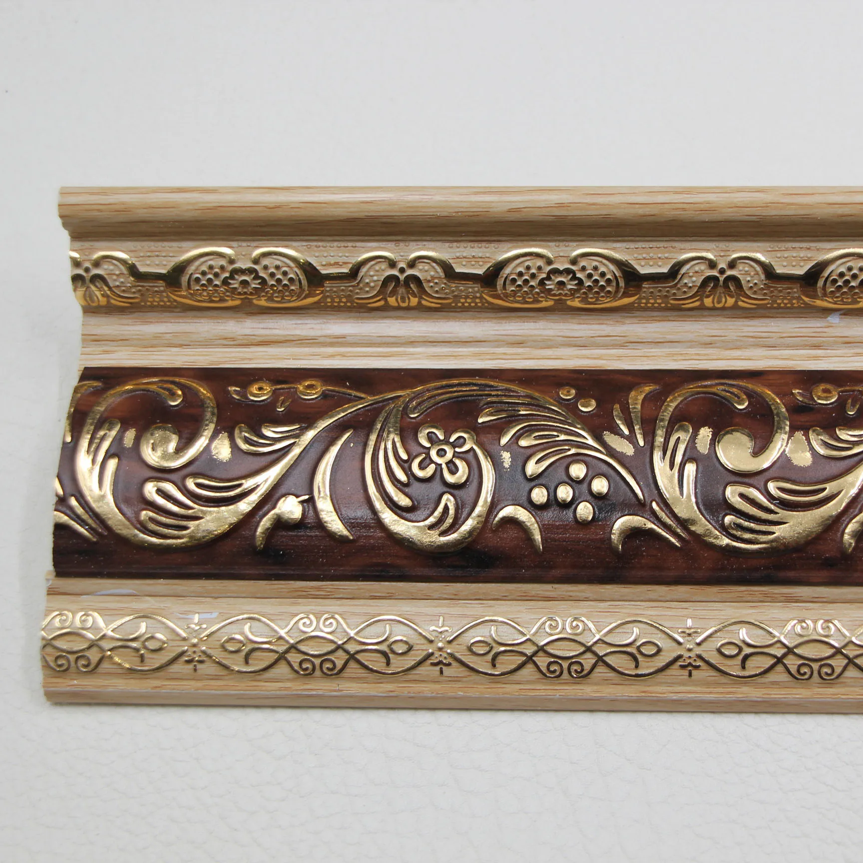 
12cm wide golden color eps hot stamping foil cornice moulding polystyrene for ceiling decoration 