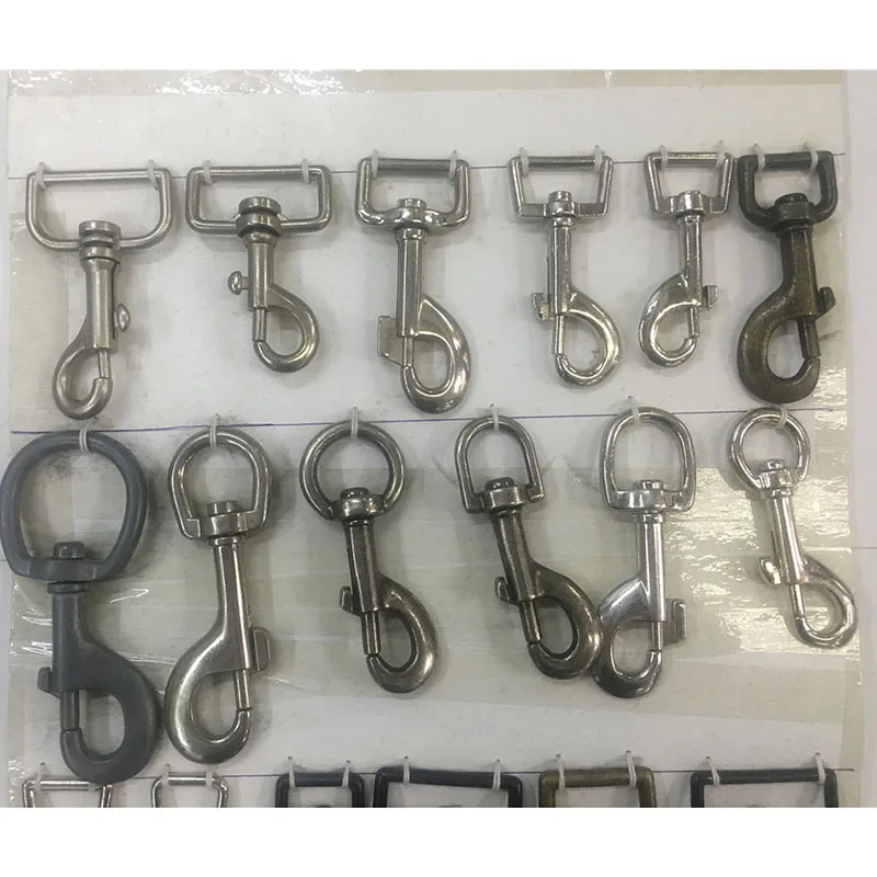 brass/stainless steel/zinc alloy metal swivel eye self-locking snap hook clasp clips for making bag strap material accessories