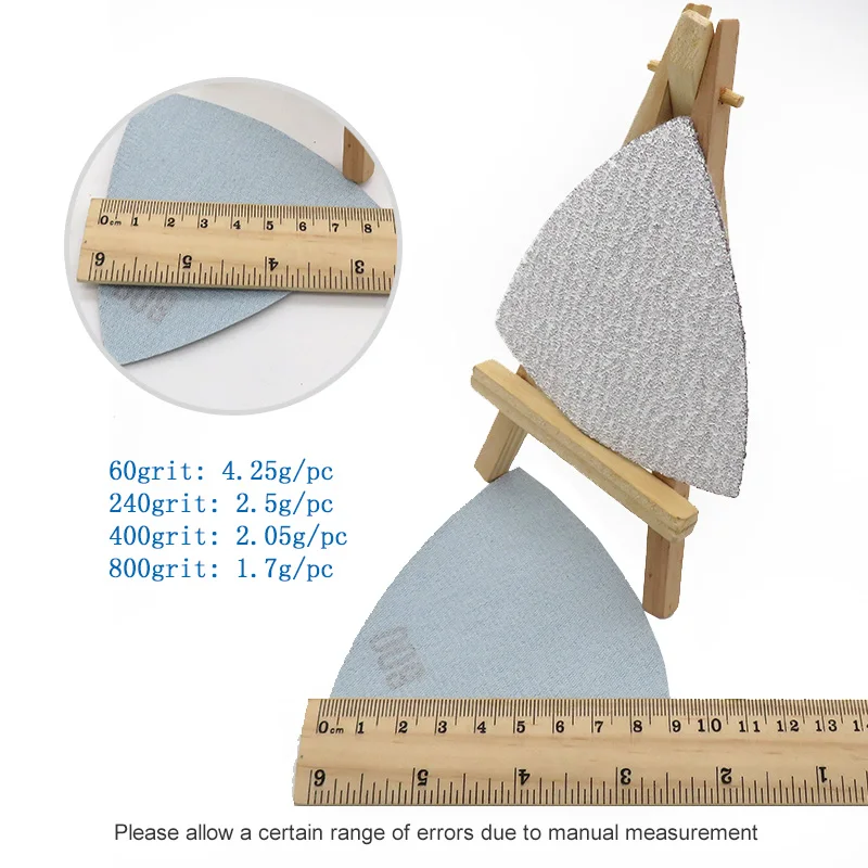 90*90*90mm Grit 60-800 Dry Triangle Sandpaper/Hook and Loop Disc/Abrasive Tools Sanding Disc for Random Orbital Sander