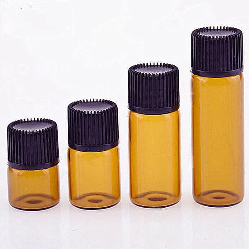 1 2 3 5 ml amber glass essential oil fragrance aromatherapy sample bottle