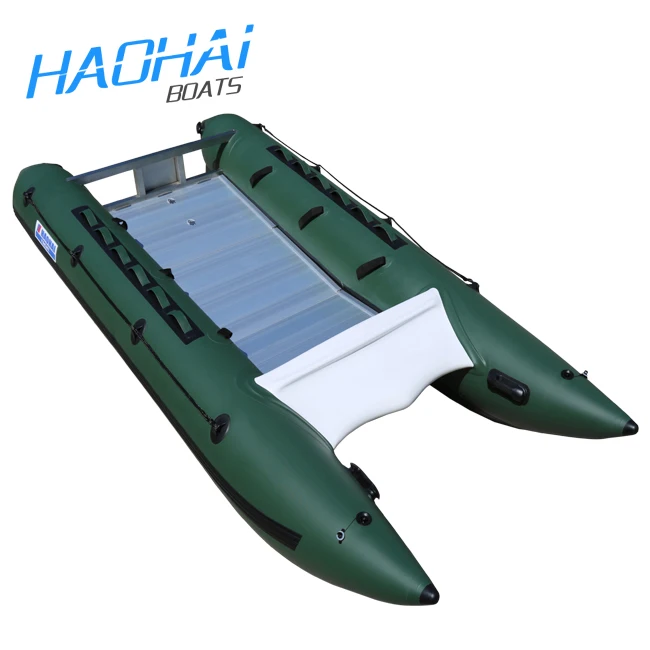 Быстро надувная алюминиевая лодка-катамаран на 6